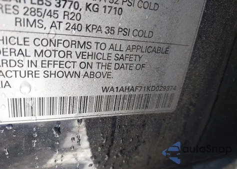 2019 Audi Q7 45 Premium/45 Se Premium from USA, damaged, VIN WA1AHAF71KD029374